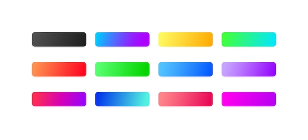 Website buttons Flat color button layout for the site rectangular buttons empty buttons Vector icons
