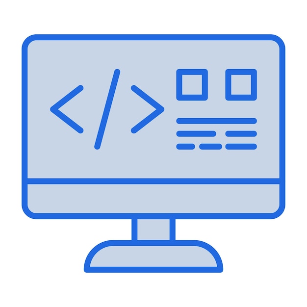 Website Coding Blue Tone Illustration