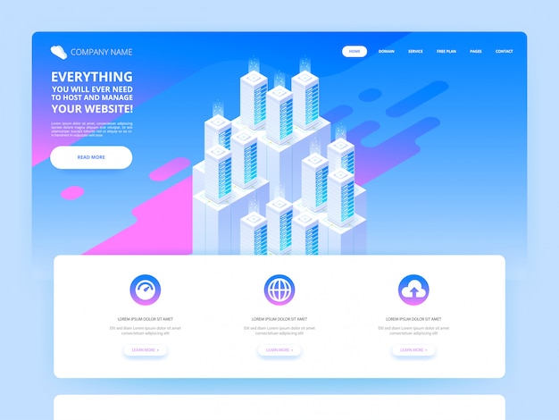 website design. big data center and cloud storage technology.