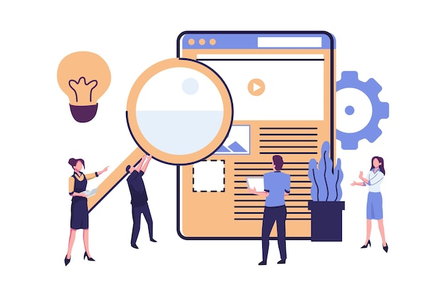 website development teamwork website coding SEO concept search engine design for mobile and web