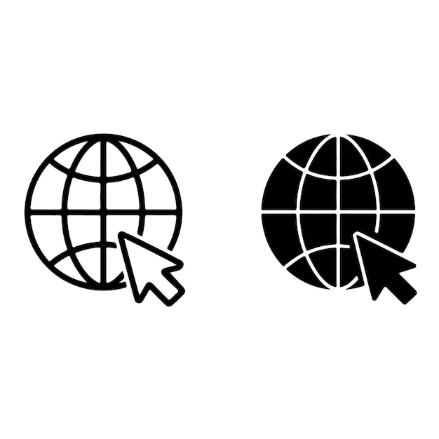 website globe icon with cursor
