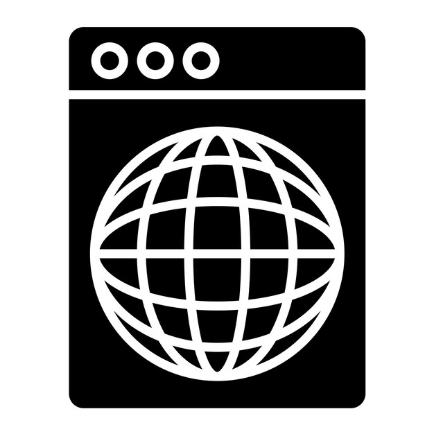 Website Glyph Solid Black Illustration