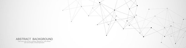 Website header or banner design with abstract polygonal background and connecting dots and lines