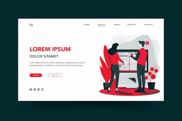 website landing page