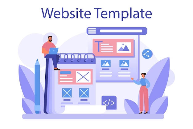 Website prototyping Web page modeling interface development Brainstorming and creative idea concept Isolated flat vector illustration