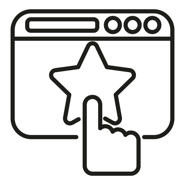 website rate icon outline vector star review user quality