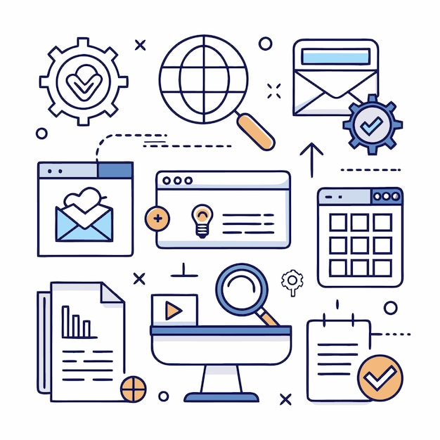 website thin line icons set website symbol web search homepages icon