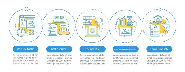 Website traffic vector infographic template