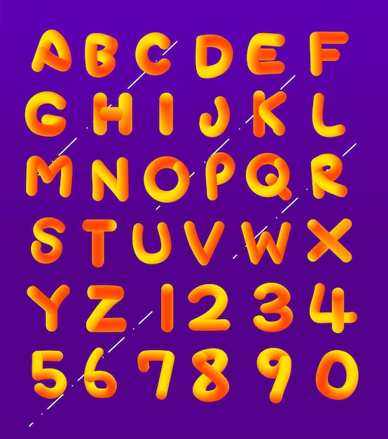 WebSoft flexible neon 3D vector isolated letters and numbers