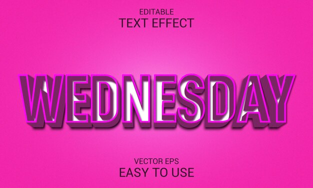 Wednesday 3D Text effect style template