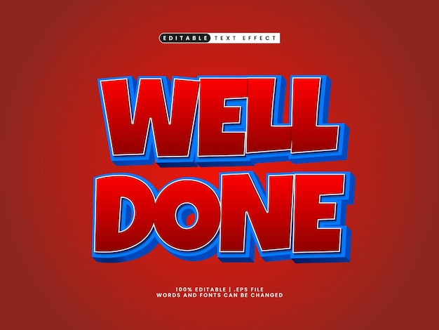 well done editable text effect in simple and modern text style