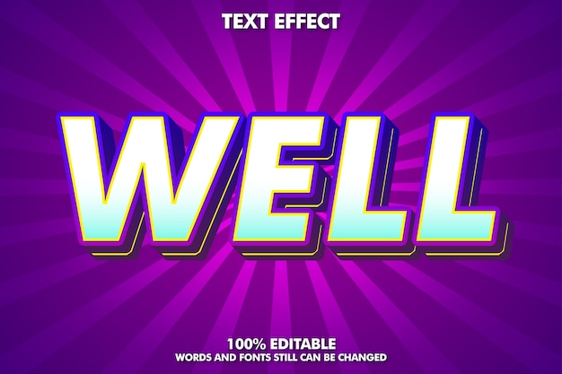 Well text effect - cool cartoon text effect