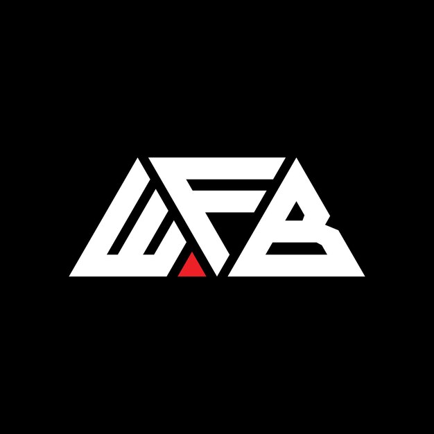 WFB triangle letter logo design with triangle shape WFB triangle logo design monogram WFB triangle vector logo template with red color WFB triangular logo Simple Elegant and Luxurious Logo WFB