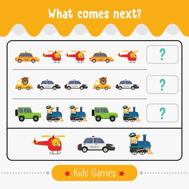 What comes next, educational activity game for preschool children