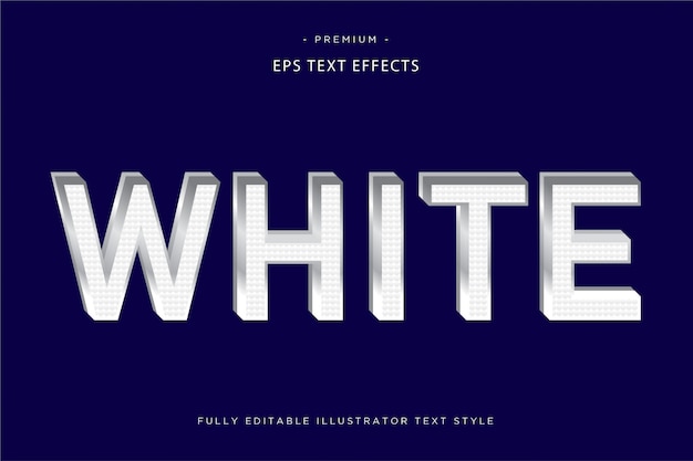 white 3d text effect  3d text style