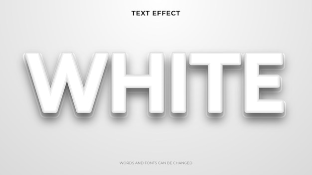 White 3d text effect