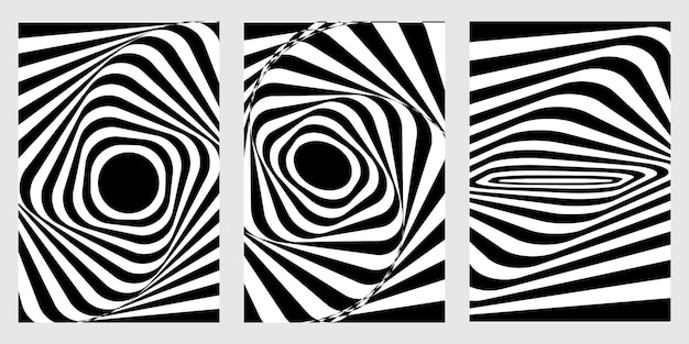 white and black abstract wave line Pattern with optical illusion and tamplate design