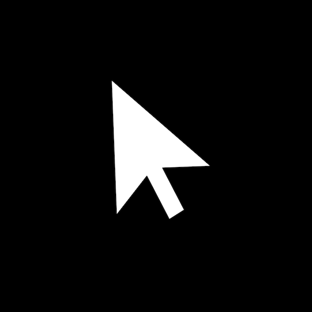 white arrow cursor on black background