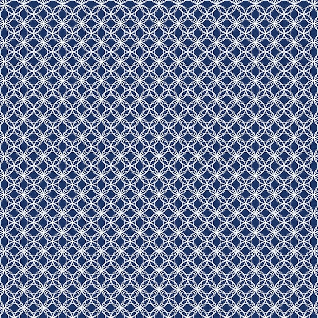 White Blue Repeating Floral Background Vector