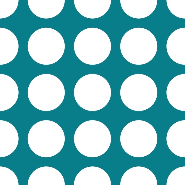 White circle seamless pattern with blue background.