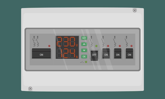 White circuit breaker box with semi transparent door