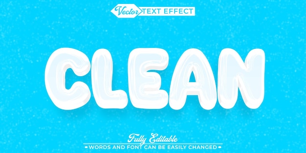 white clean vector editable text effect template