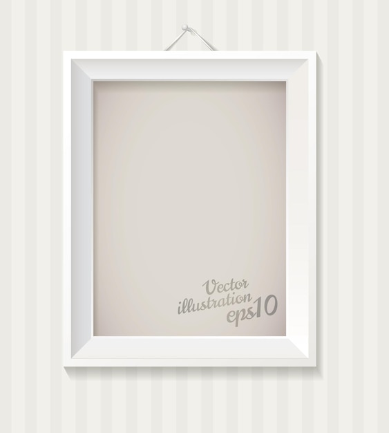 white empty frame hanging on the wall. vector illustration eps 10