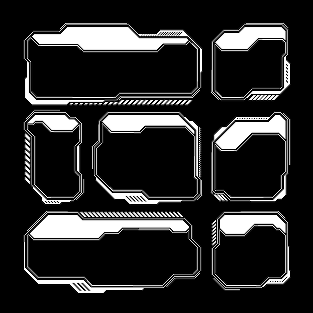 white futuristic hud ui elements scifi user interface text boxes callouts warning message frames