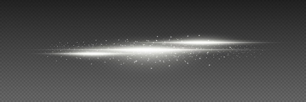 White line of light flash of a laser beam flare shine explosion