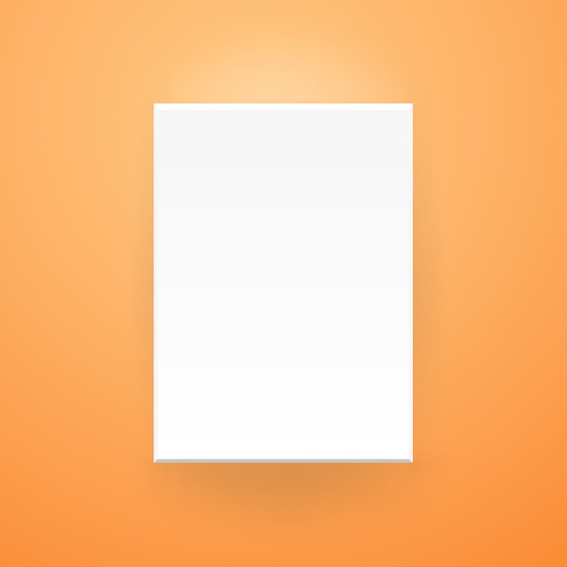 White picture frame realistic illustration