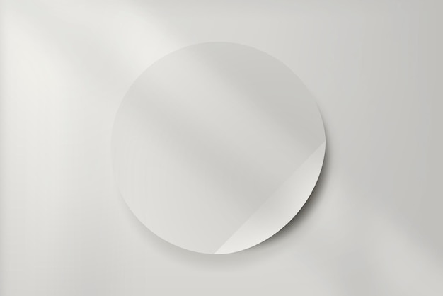 White round paper cut with drop shadow vector