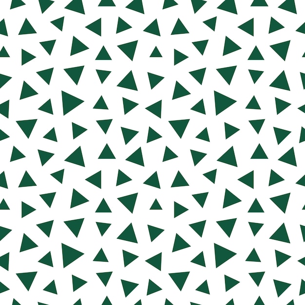 White seamless pattern with green triangles.