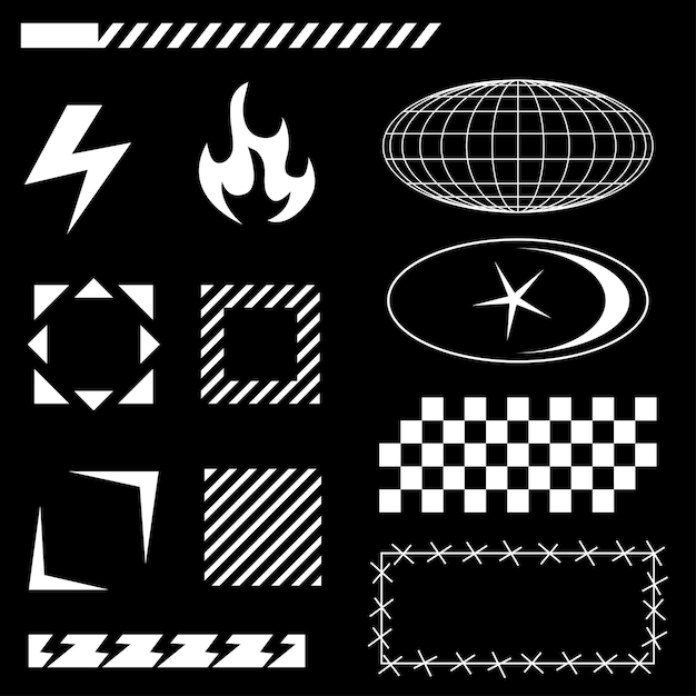 white streetwear element streetwear graphic design ideas geometric shapes brutalism forms