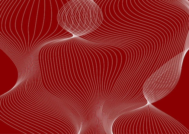 White wavy lines on a red background
