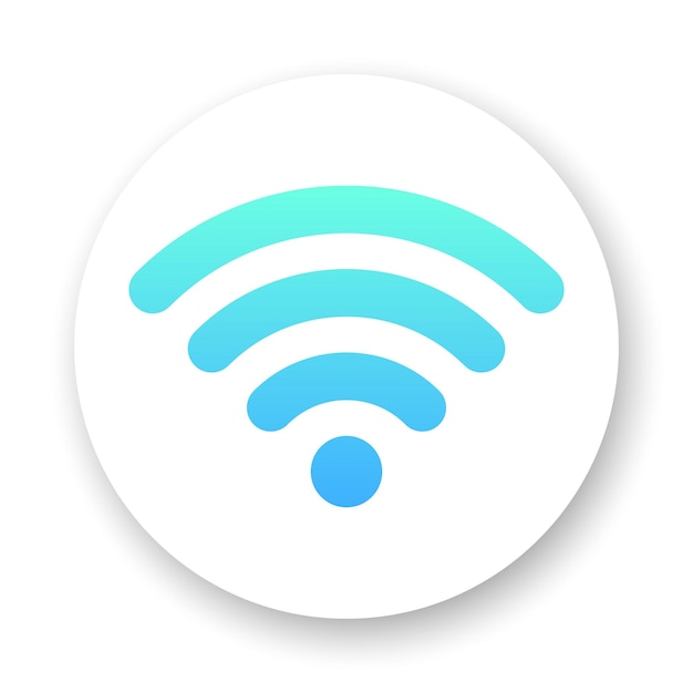 Wifi flat round icon Blue sign on white background Best for mobile apps and web design