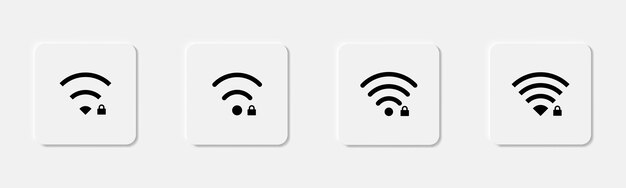 wifi icon set secure internet status icon network symbol wifi sign