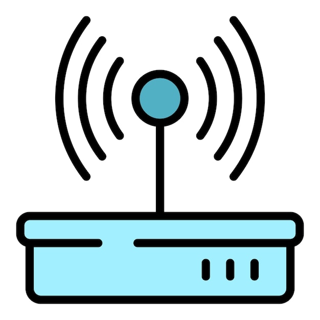 Wifi router icon Outline Wifi router vector icon for web design isolated on white background color flat