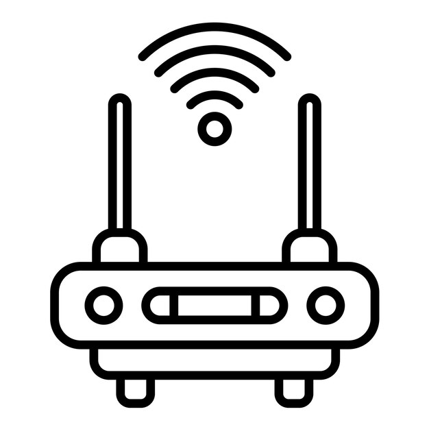 Wifi Router Vector Illustration Style