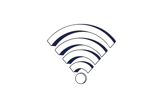 wifi signal line art vector illustration on white background
