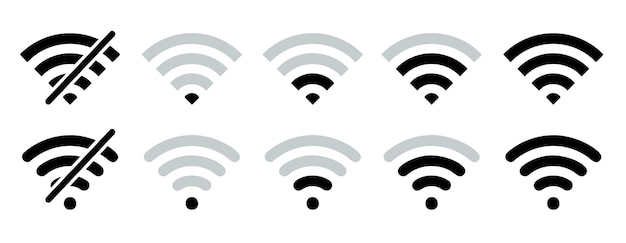 wifi wireless icon collection wireless and wifi icon or wifi icon sign for remote internet access internet connection signal signal icon internet connection vector illustration eps10