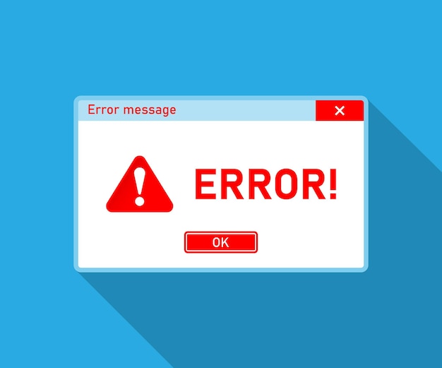 window operating system error warning