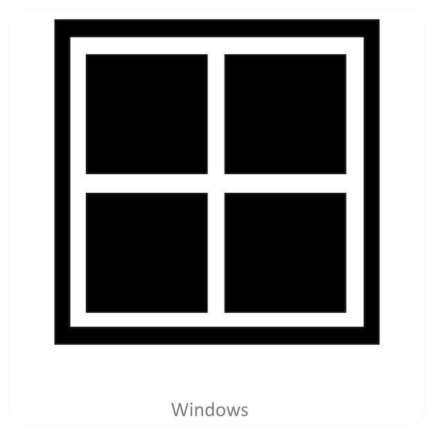 Windows and real estate icon concept