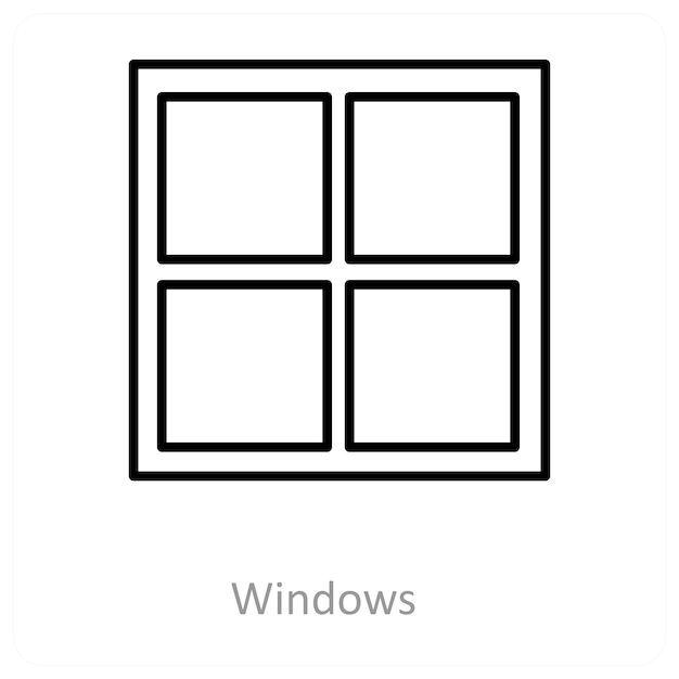 Windows and real estate icon concept