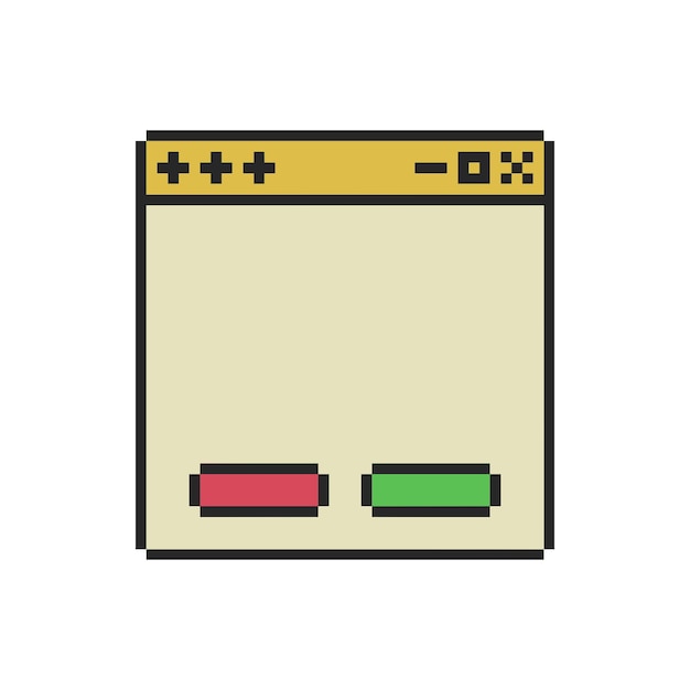 windows ui frame pixel art