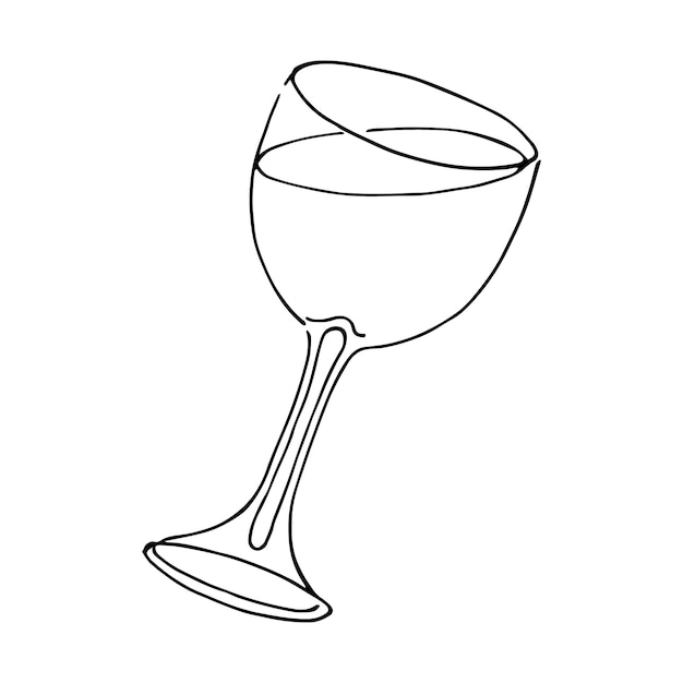 Wineglasses Continuous Line Drawing Hand Drawn Simple Vector Illustration Isolated on OffWhite Background Design Element Perfect for Poster Card Invitation Tshirt Print Wall Decoration