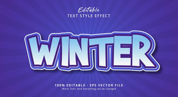 Winter text editable text effect