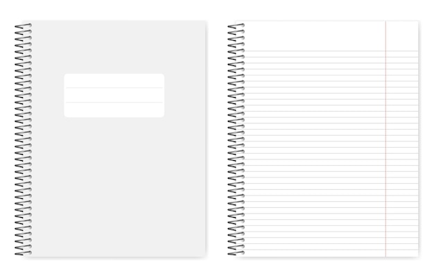 wire bound lined notebook vector mockup metal spiral note book mockup copybook template