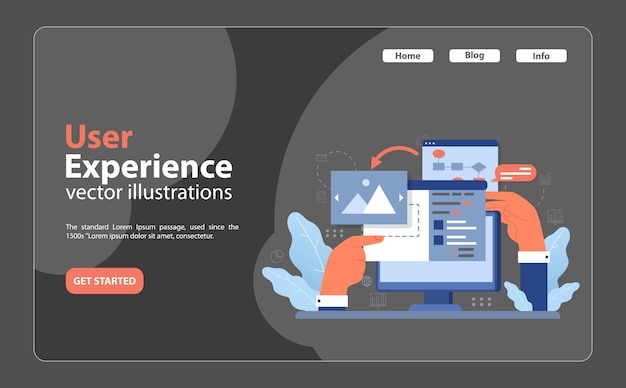 Wireframe concept hands adjust image and site layout illustrating web design foundations user