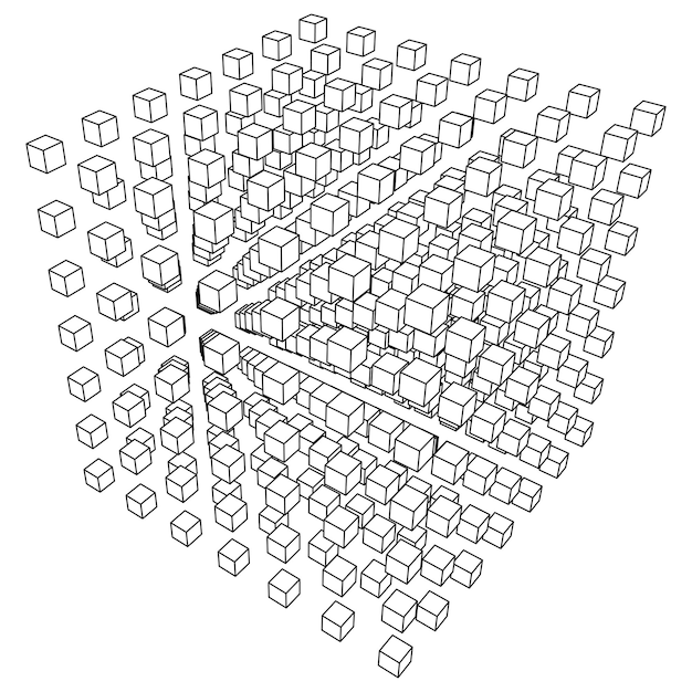Wireframe Mesh Cube