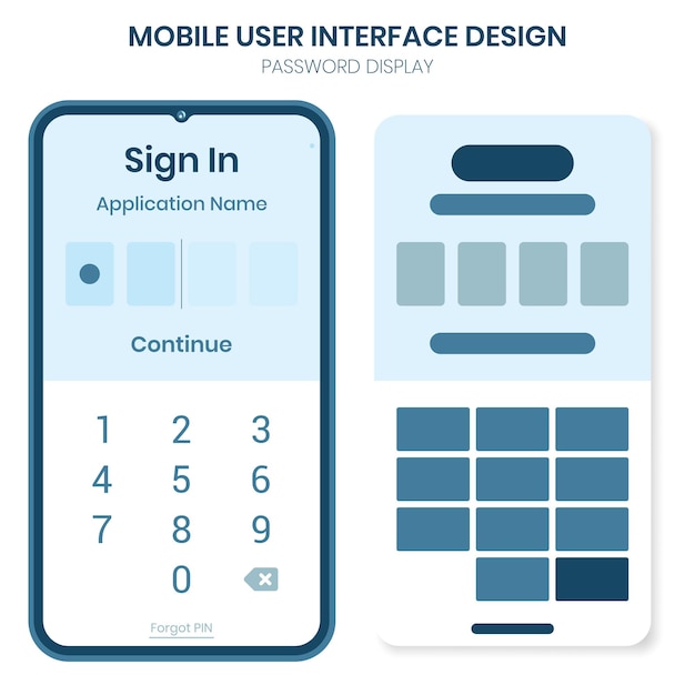 wireframe mobile user interface password display design